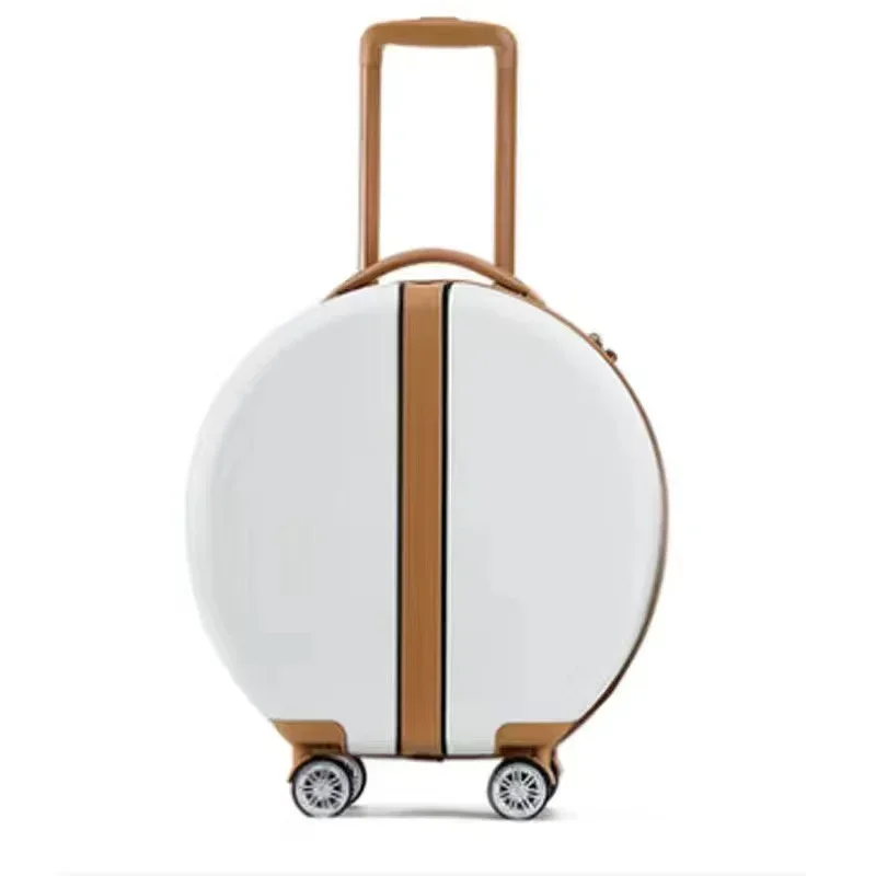 Travel suitcase on wheels,rounded trolley luggage,fashion luggage set,high quality trolley luggage case,Women rolling luggage