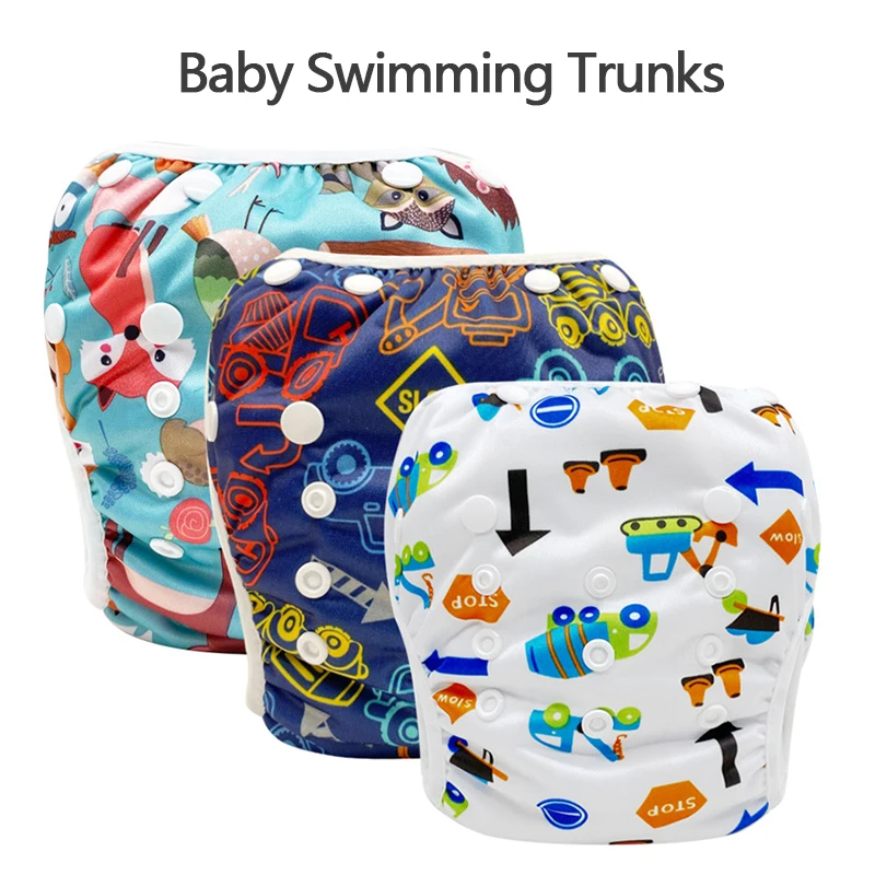 Baby Swimming Trunks Breathe Comfortable Baby Learning Step Training Pants Replaceable Washed Diapers Buttons Leak-Proof Diapers