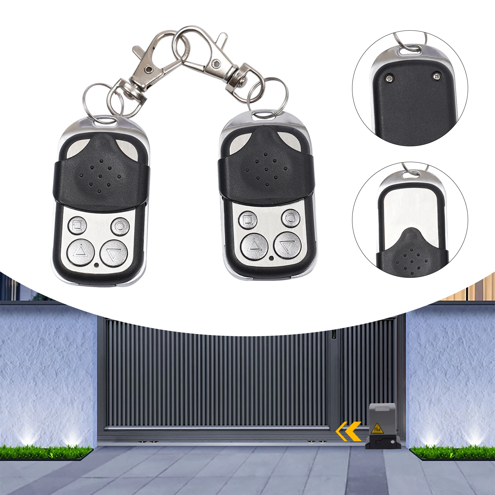 2-pack 433MHz Wireless Remote Controls for Automatic Sliding Gate Opener Electric Rolling Gate Motor Remote Control