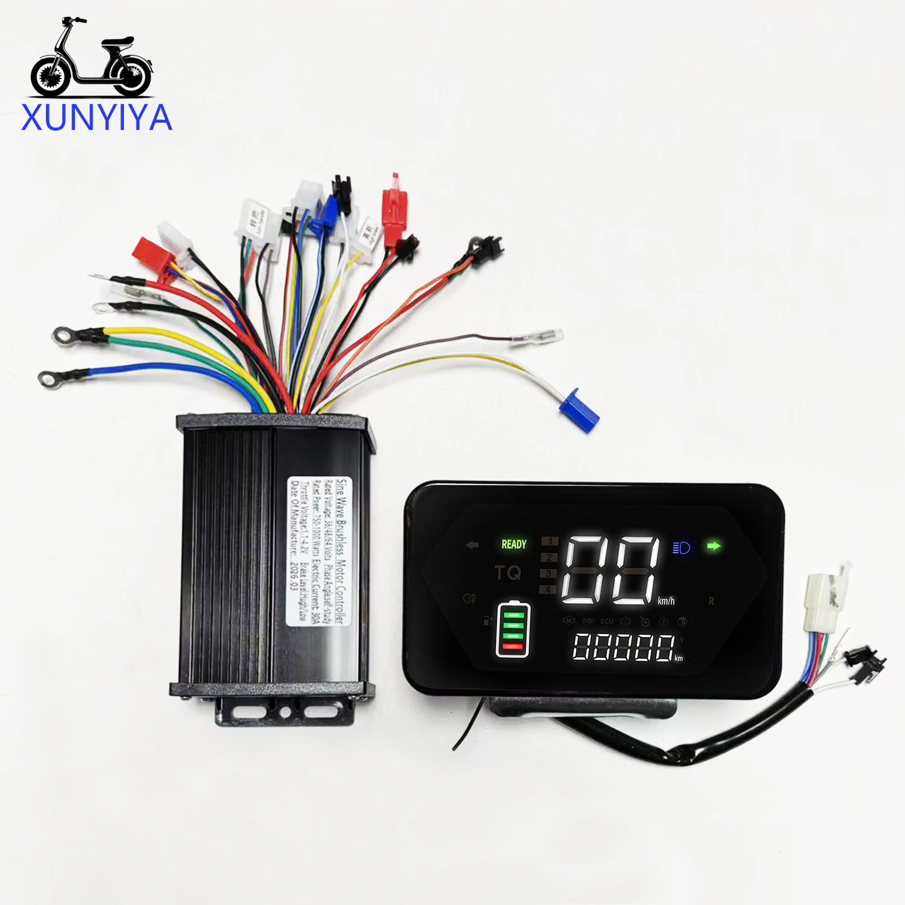 

Контроллер синусоидального тока для бесщеточного двигателя 36В/48В/64В 750Вт/1000Вт 30А, 9 MOSFET, с ЖК-дисплеем скорости ​ ​ Дисплей для электровелосипедов и электромотоциклов