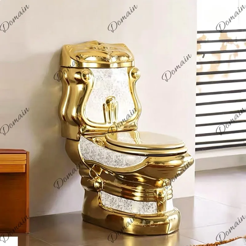 European Palace Gold Toilet Vintage Hotel Colored Toilet Relief Split Toilet Creative Gold