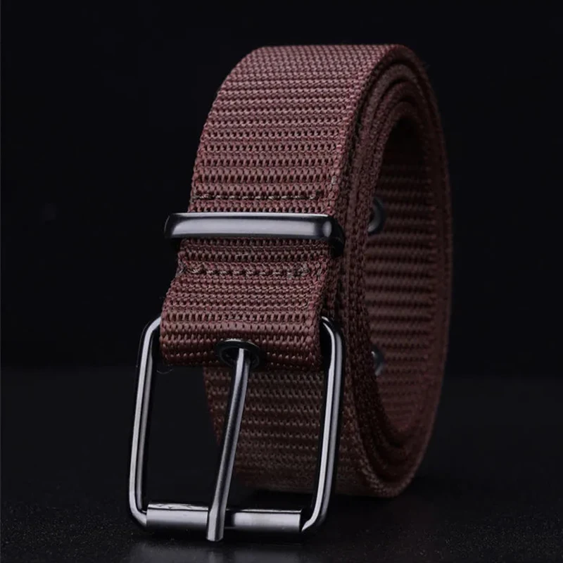 Herren Gürtel Mode Casual Nieten-Gürtel Canvas Nylon Gurtband Taktischer Gürtel Hochwertige Sport-Gürtelband Taillengürtel BF01 – Detail 5