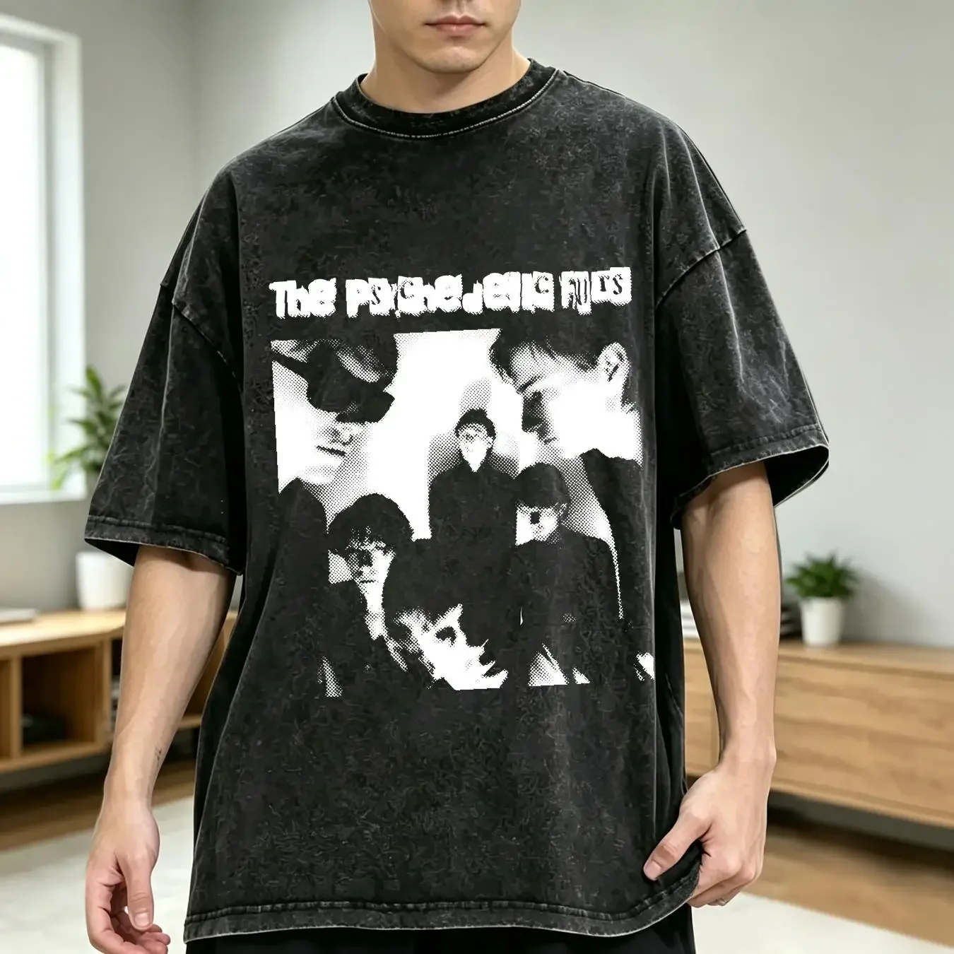 washed T Shirt The Psychedelic Furs Squeeze Rock Tour L long or short sleeves vintage Washed homme Unisex Slightly Soft