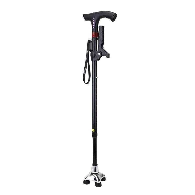Collapsible Telescopic Folding Cane Elder Cane LED Walking Trusty Sticks Elder Crutches for Mothers The Elder Fathers with Alarm