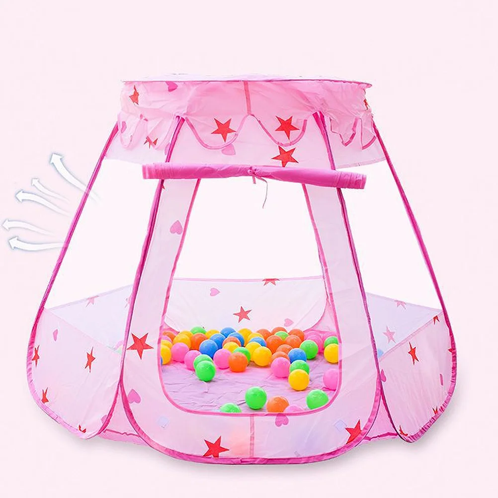 Kinder-Sechseck-Spielzelt, rosa, Kindergarten-Unterhaltung, faltbar, sicheres Material, keine Werkzeuge erforderlich, glatte Oberfläche, leicht zu reinigen