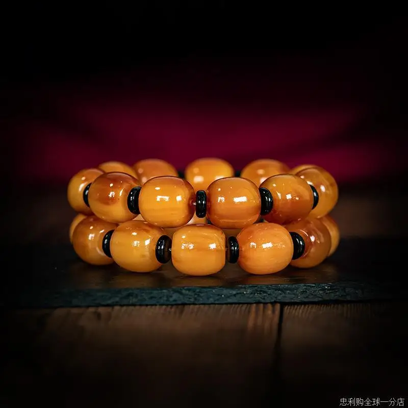 

Tibetan Natural Ox Gold Thread Yak Horn Ancient Style Bracelet Women Couples Men