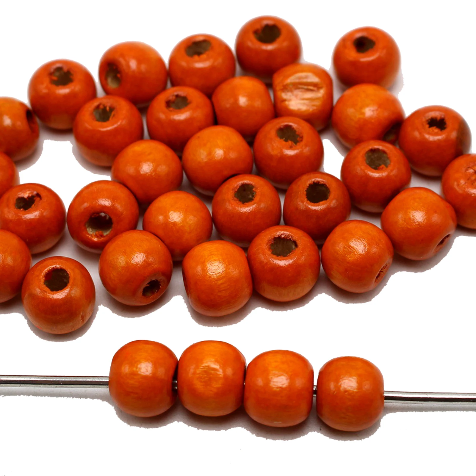 200 Round Wood Beads 10mm(3/8\