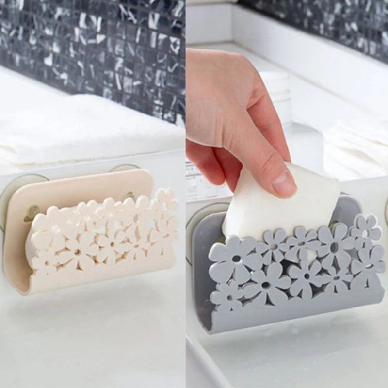 Kitchen Bathroom Drying Rack Suction Sponges Suction Cup Dish Cloths Holder Scrubbers Soap Storage Free Drilling