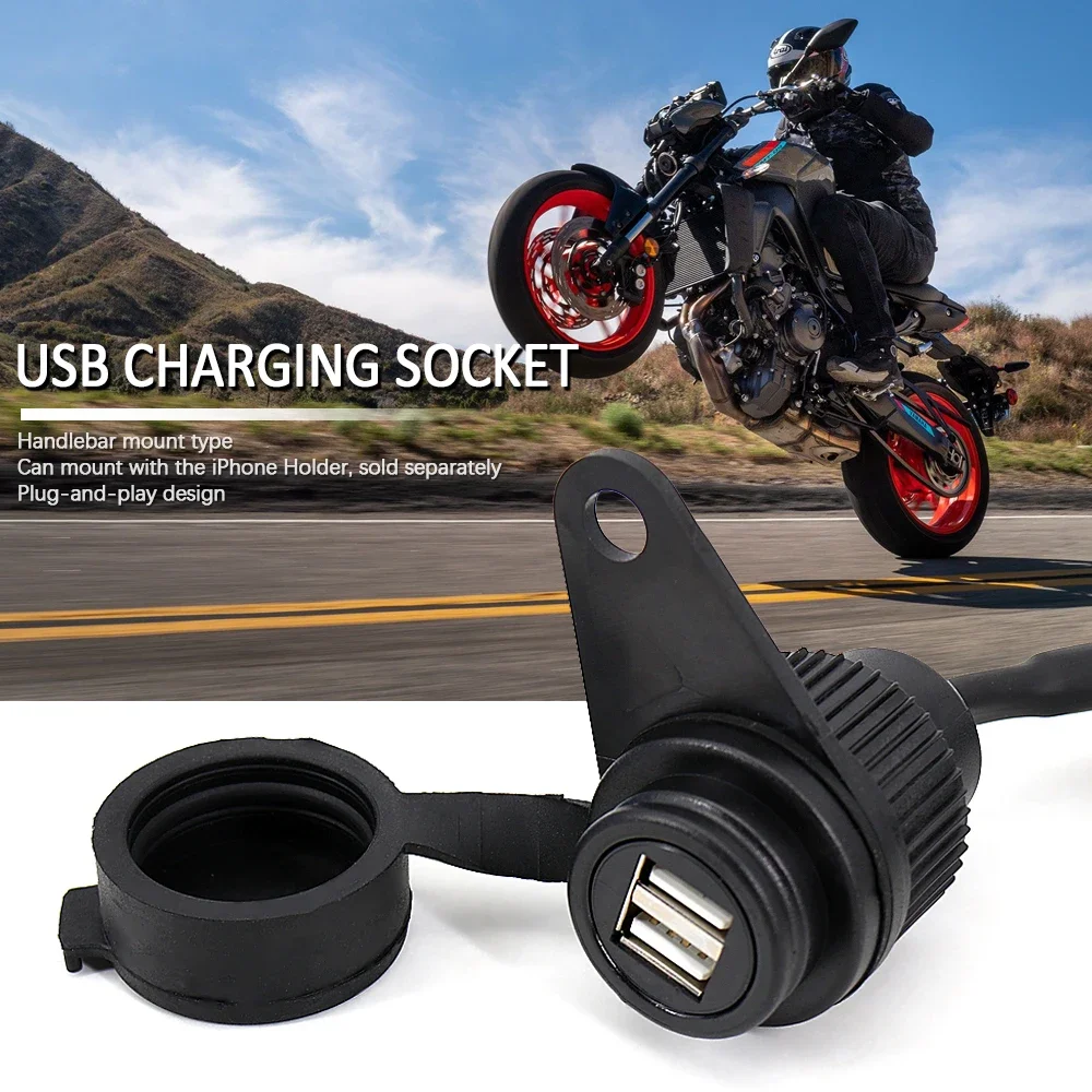 Motorcycle Accessories Dual USB Charger Plug Socket Adapter For YAMAHA MT09 2017 - 2023 MT-09 SP XSR900 Tracer 900 MT07 XSR700