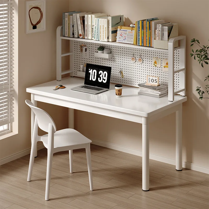 

Desk bookshelf integrated hole board bedroom girl learning desktop computer table adult