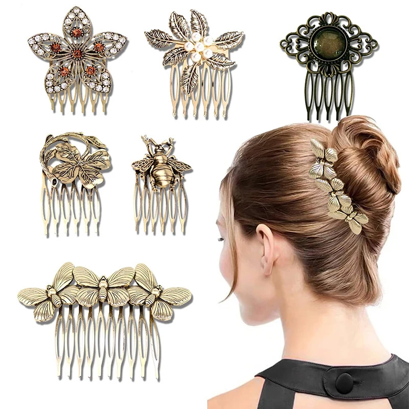 Elegant Korean Simple Design Hairpin Claw Hair Flowers Hair Combs Hair Styling For Women Comb Pin Female Hairclips