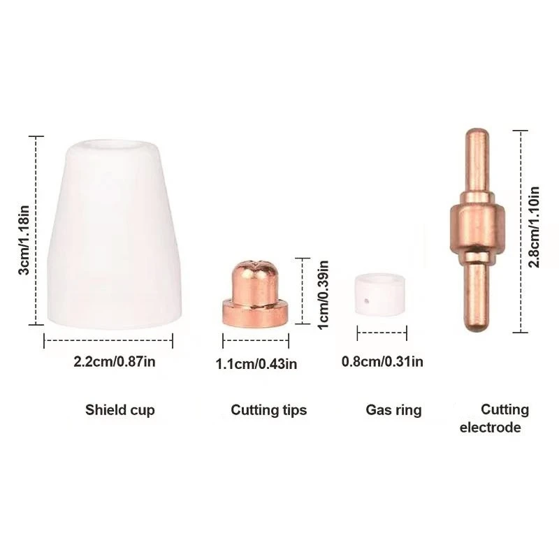 

PT31 40A plasma cutting accessories LG40 electrode nozzle protective cover splitter 31PCS