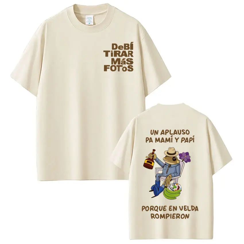 Rapper Bad Bunny T-Shirt Debi Tirar Mas Fotos DTMF World Tour T-Shirts Herren Damen Mode Vintage Hip Hop T-Shirts Streetwear