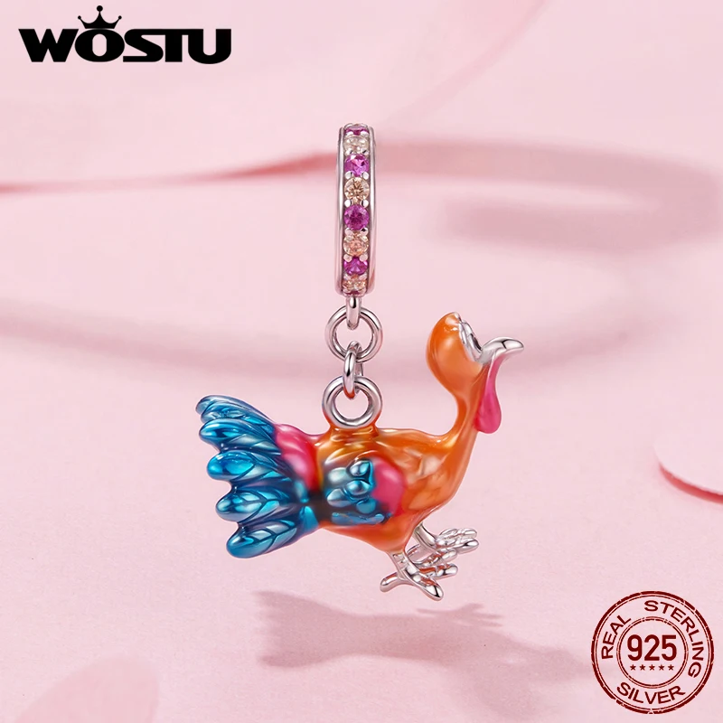 WOSTU 925 الفضة الشكر الملونة تركيا قلادة سحر القلب سيليكون خزر عازل صالح لصنع سوار هدية فريدة من نوعها DIY