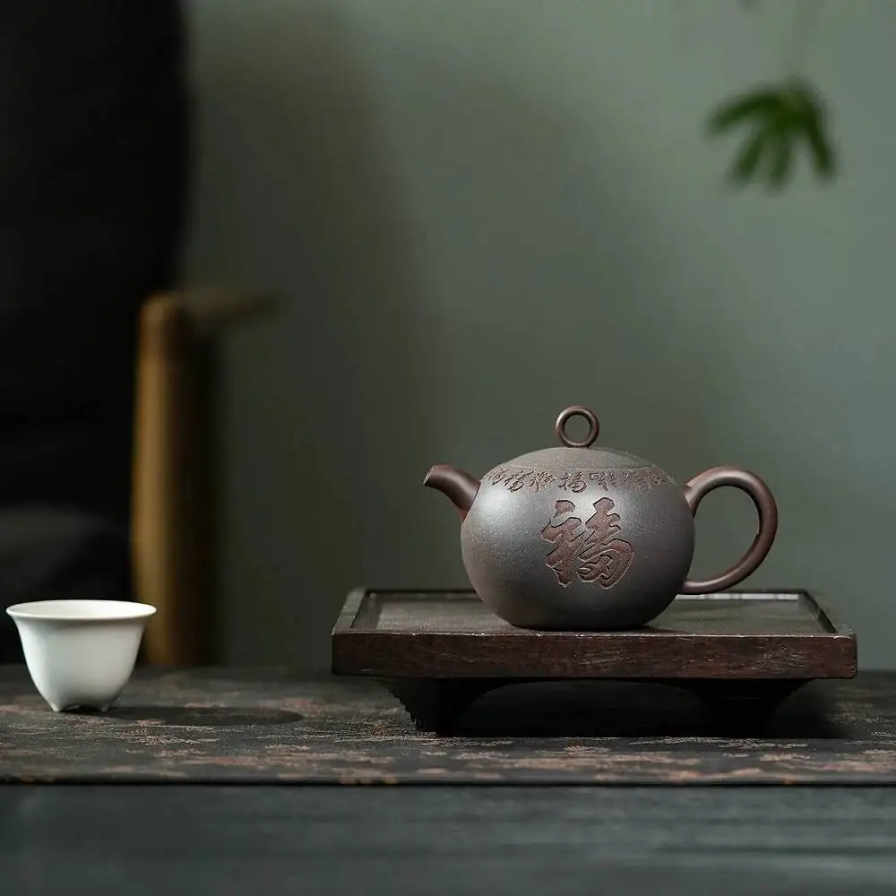 

Yihu Chun High-End Yixing Teapot, Master-Made Two-Tone Pink Clay Tea Pot, Original Mineral Purple Clay, Good Luck And Prosperity