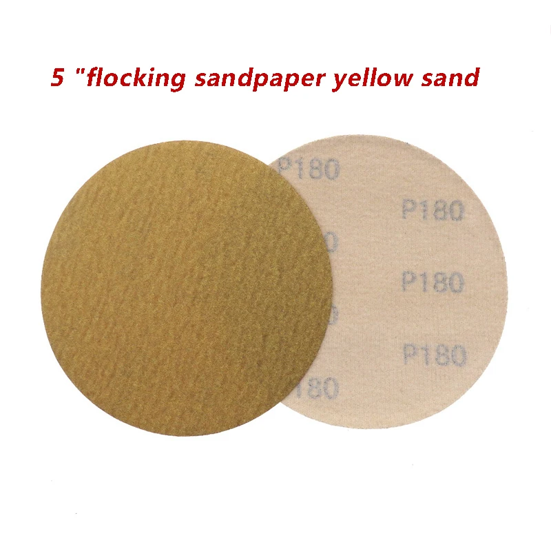 

5Inch125mm Flocking Disc Sandpaper Self-adhesive Round Sand Paper Polished Sandpaper Yellow Dry Sandpaper 40/60/80~1000Grit