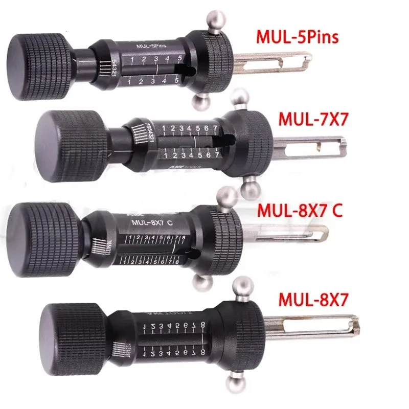 AKK Tool MUL-7X7 MUL-8X7 MUL-5Pins MUL-8X7 C Invincible Lock Open 2 in 1 Locksmith Tool