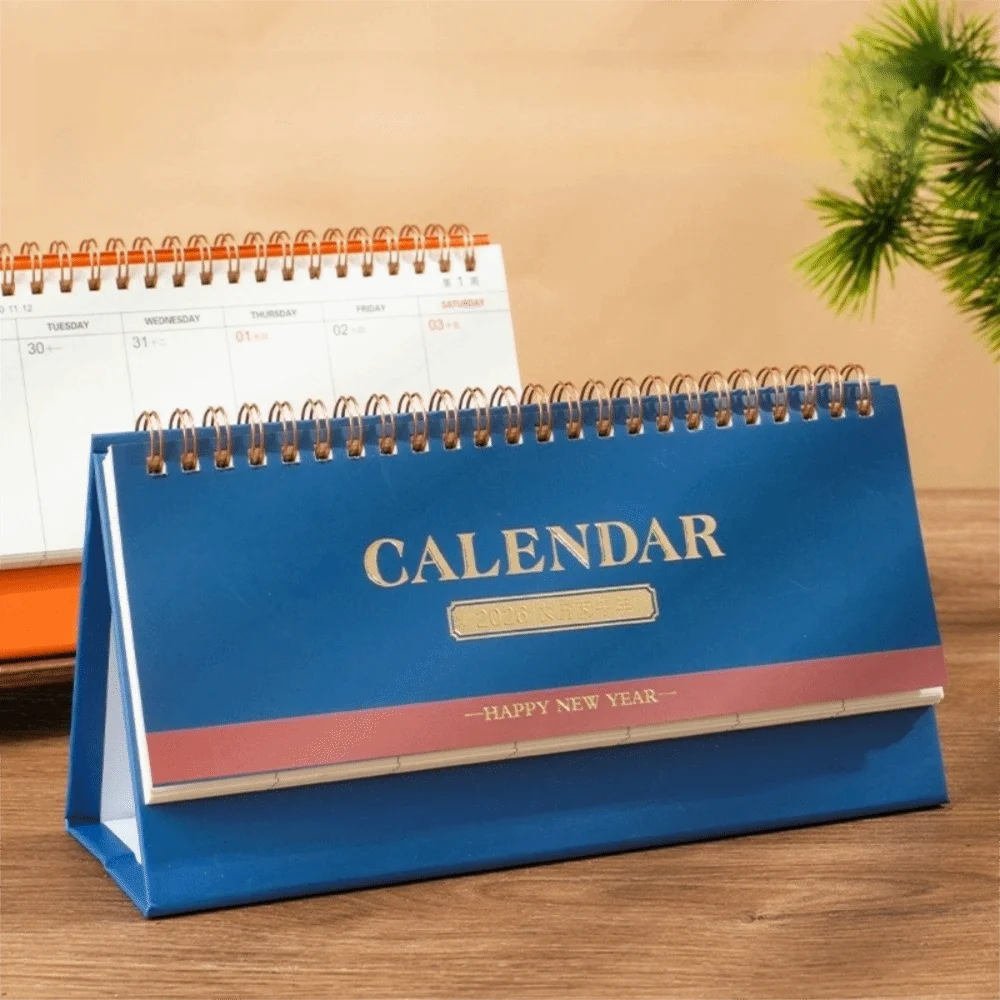 

Simple Style Standing 2026 Desk Calendar Foldable Portable Schedule Planner Desktop Display Daily Planner Office Stationery