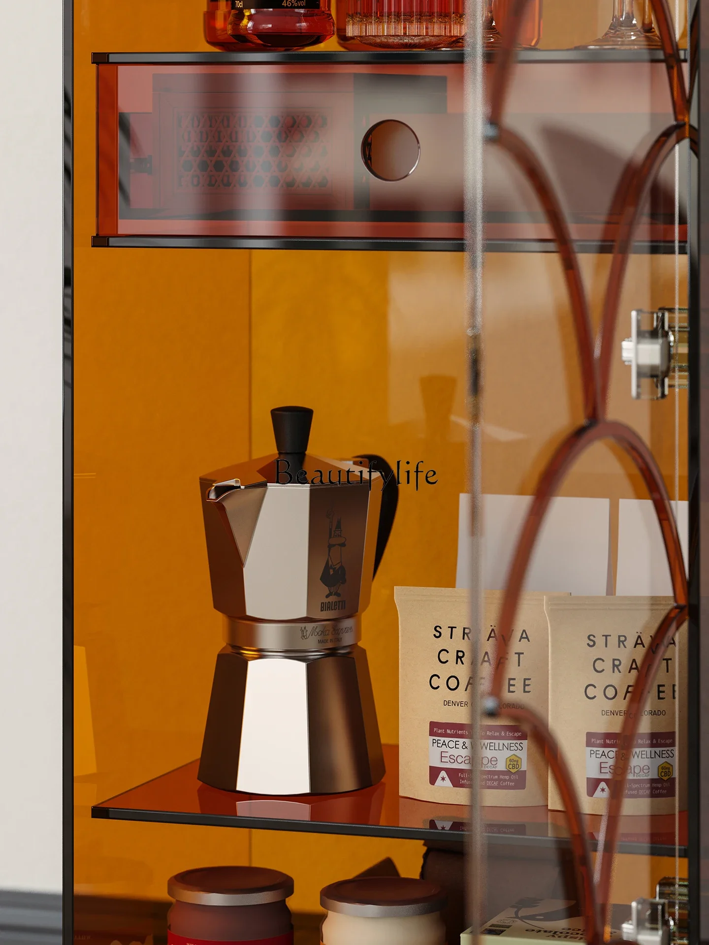 09 خزانة ذات أدراج لغرفة المعيشة وأريكة وخزانة جانبية للتخزين على الطراز العتيق #3