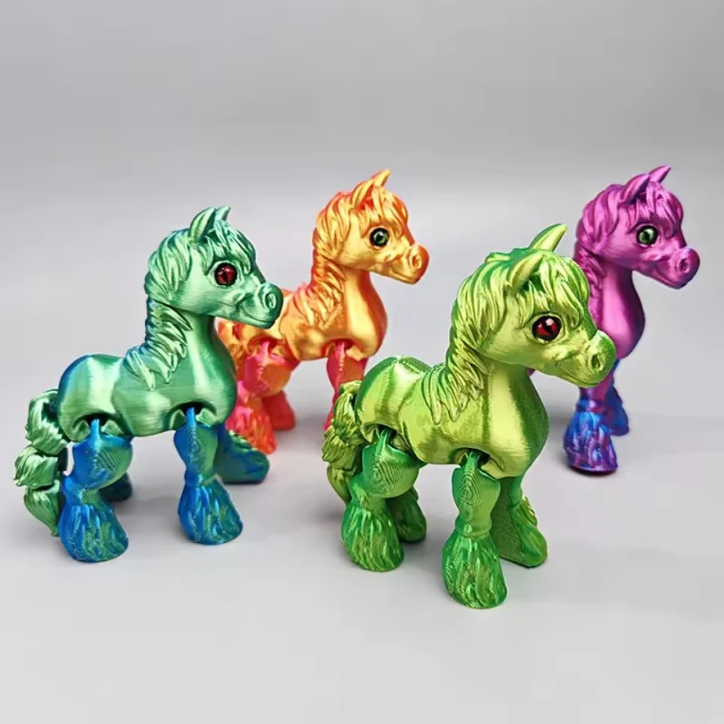 

Cute 3D Printed Horse Animal Toy Multi-joint Movable Stress Relief Kids Birthday Gift