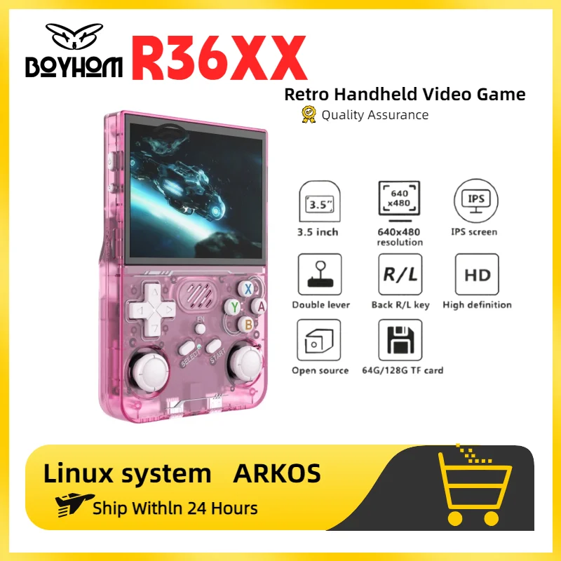 R36XX Retro Handheld Video Game Console Linux System 3.5 Inch IPS Screen 64/128GB WiFi Game Player