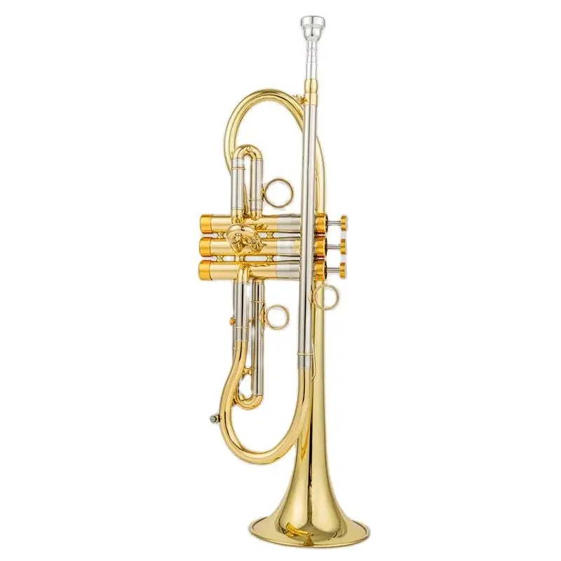 

Advanced Custom Professional Trumpet Bb Tune Brass Gold Plated Surface Professional Music Instruments With Case