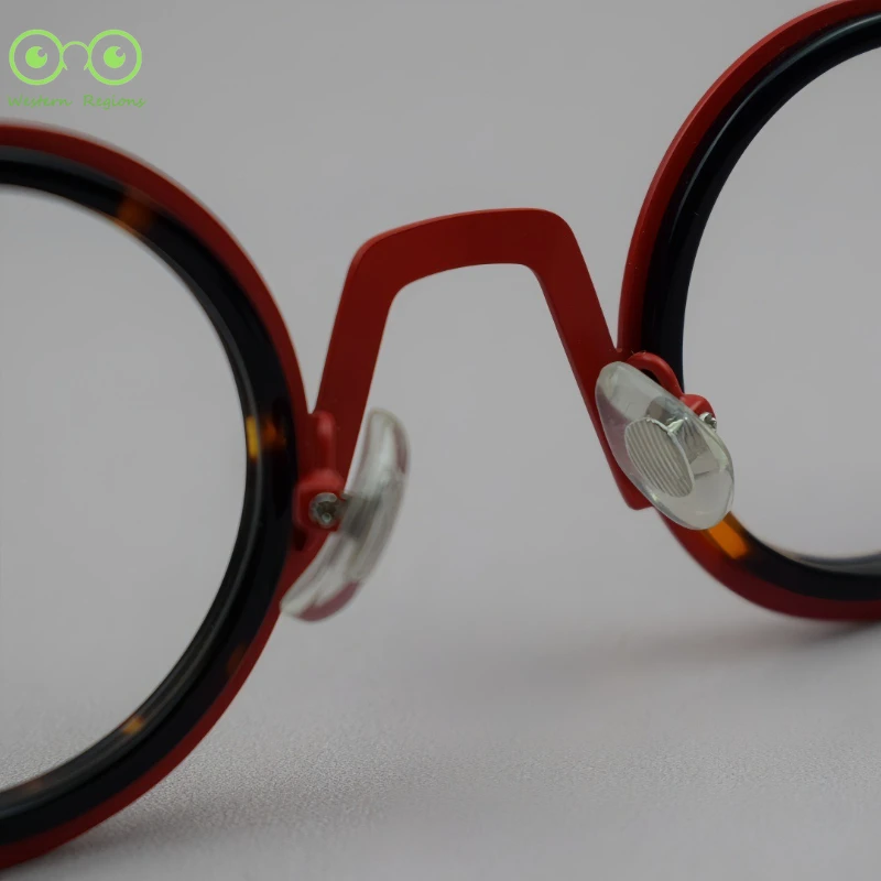 일본 스타일 맞춤형 니치 듀얼 톤 레트로 원형 프레임 블루라이트 차단 안경테 남녀 공용 야외용