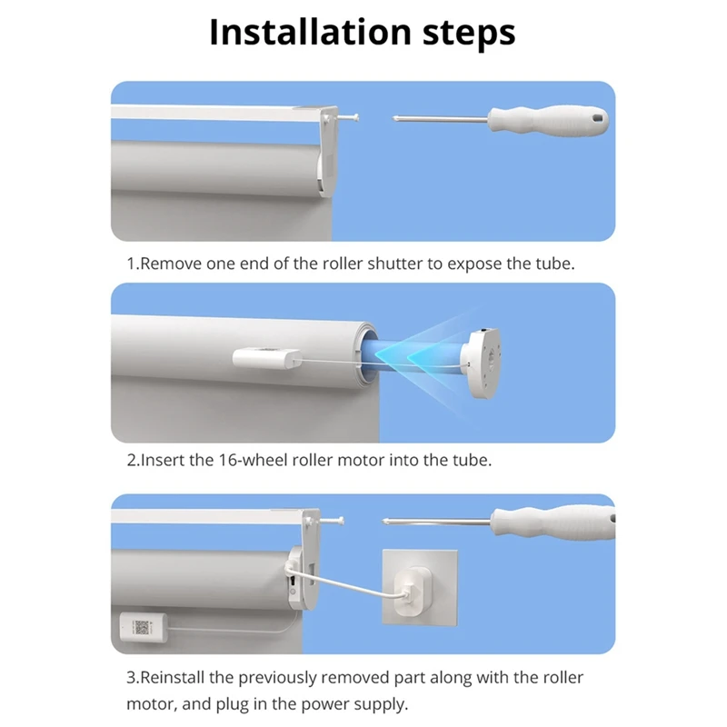 Wifi Smart Roller Shade Blinds Motor Plug-In For 17Mm/20Mm/25Mm/28Mmmm Tube Curtain Tubular Motor EU Plug Motor With R9