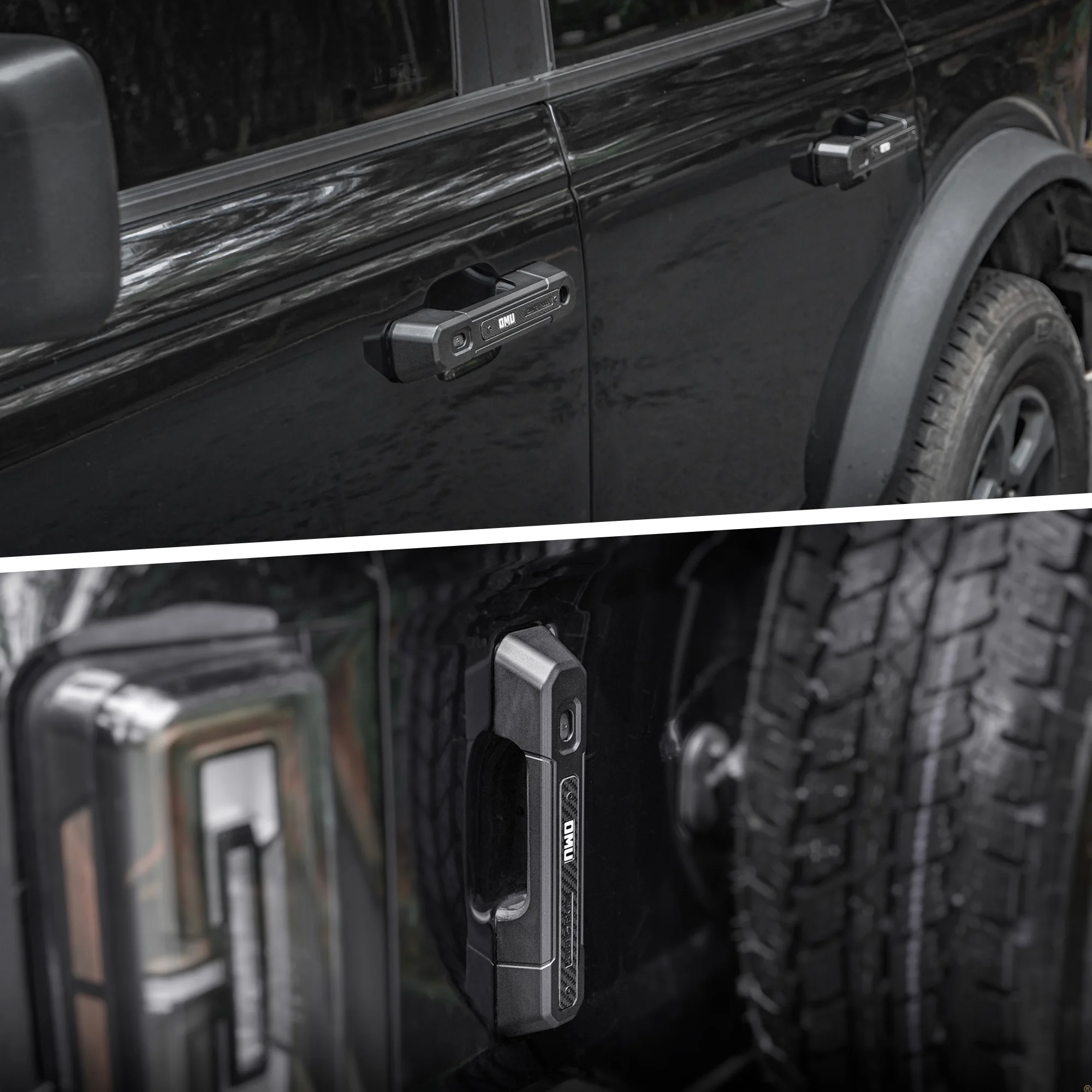 OMU 4x4 manija de puerta de aluminio y cubiertas protectoras de manija de puerta trasera para Ford Bronco / Bronco Raptor 2021-2025 accesorios exteriores