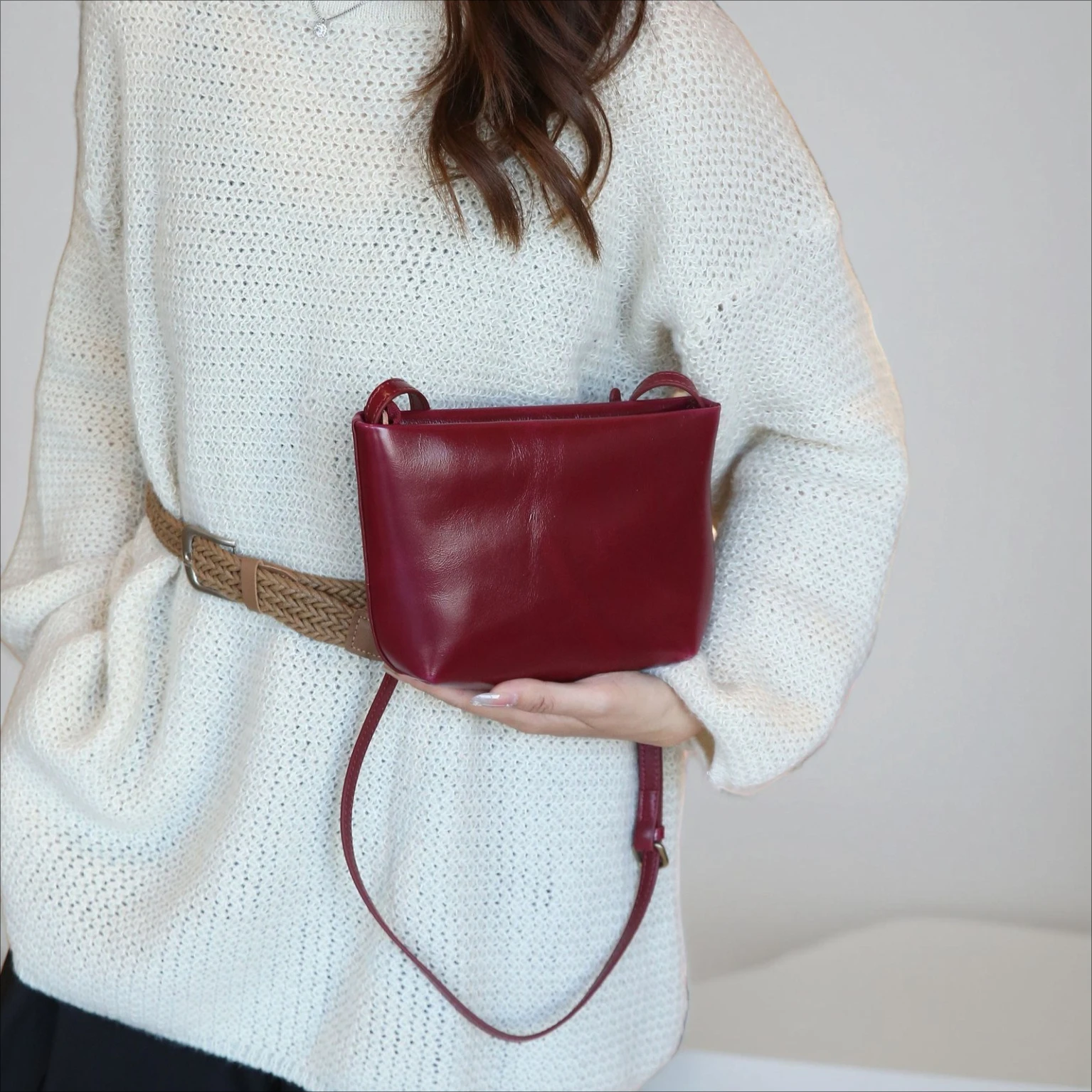 

New Crossbody Bag Mini Phone Purse Top Grain Cowhide Shoulder Bag Minimalist Lightweight Portable Wallet