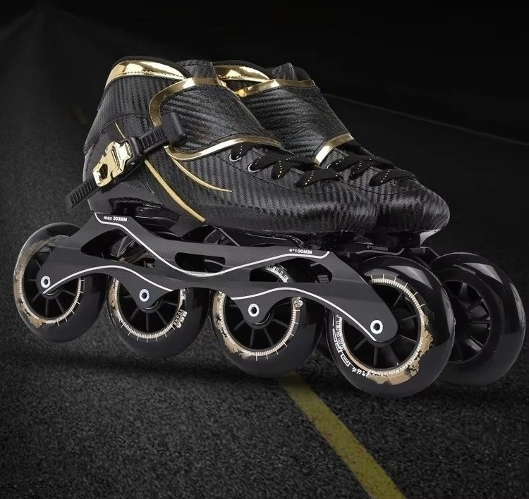 

Adult carbon fiber mesh upper professional speed skating shoes unisex inline roller skates large
