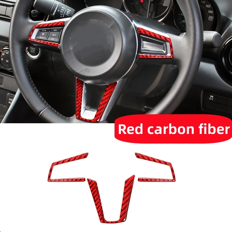 

For Mazda MX-5 ND Miata 2016-2022 MX5 Accessories Car Steering Wheel Frame Trim Sticker Cover Carbon Fiber Modified Interior