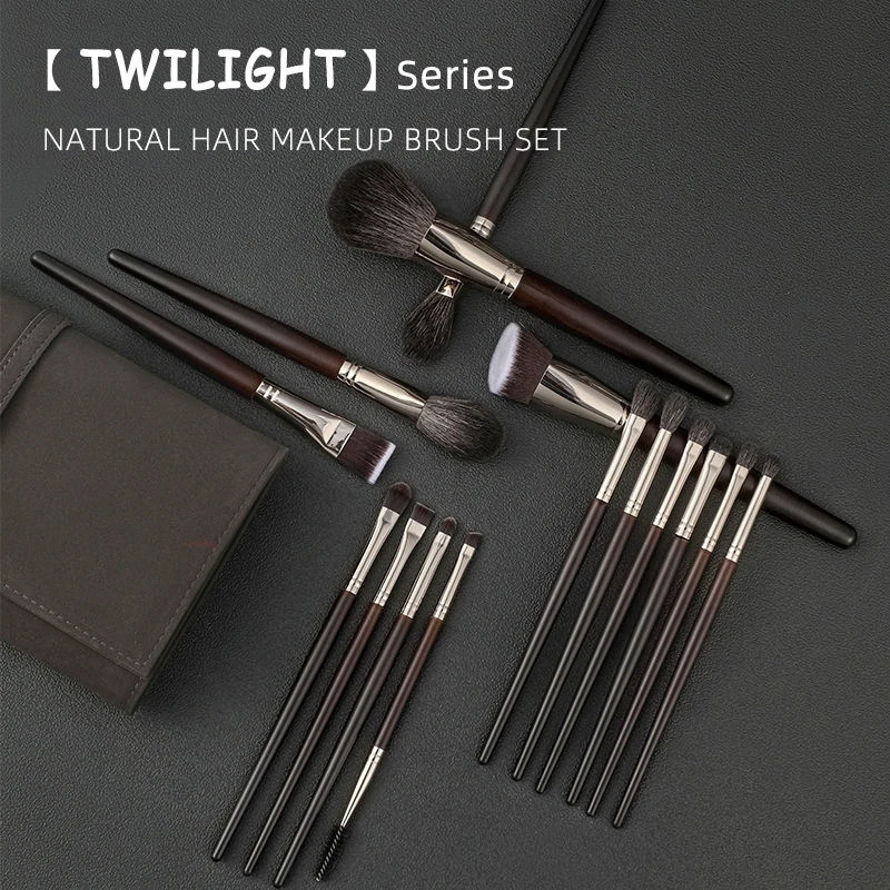 Professionelles Make-up-Pinsel-Set mit Tierhaaren, 15-teilig, inklusive Lidschatten-Grundierung und Puder-Künstlerwerkzeugen