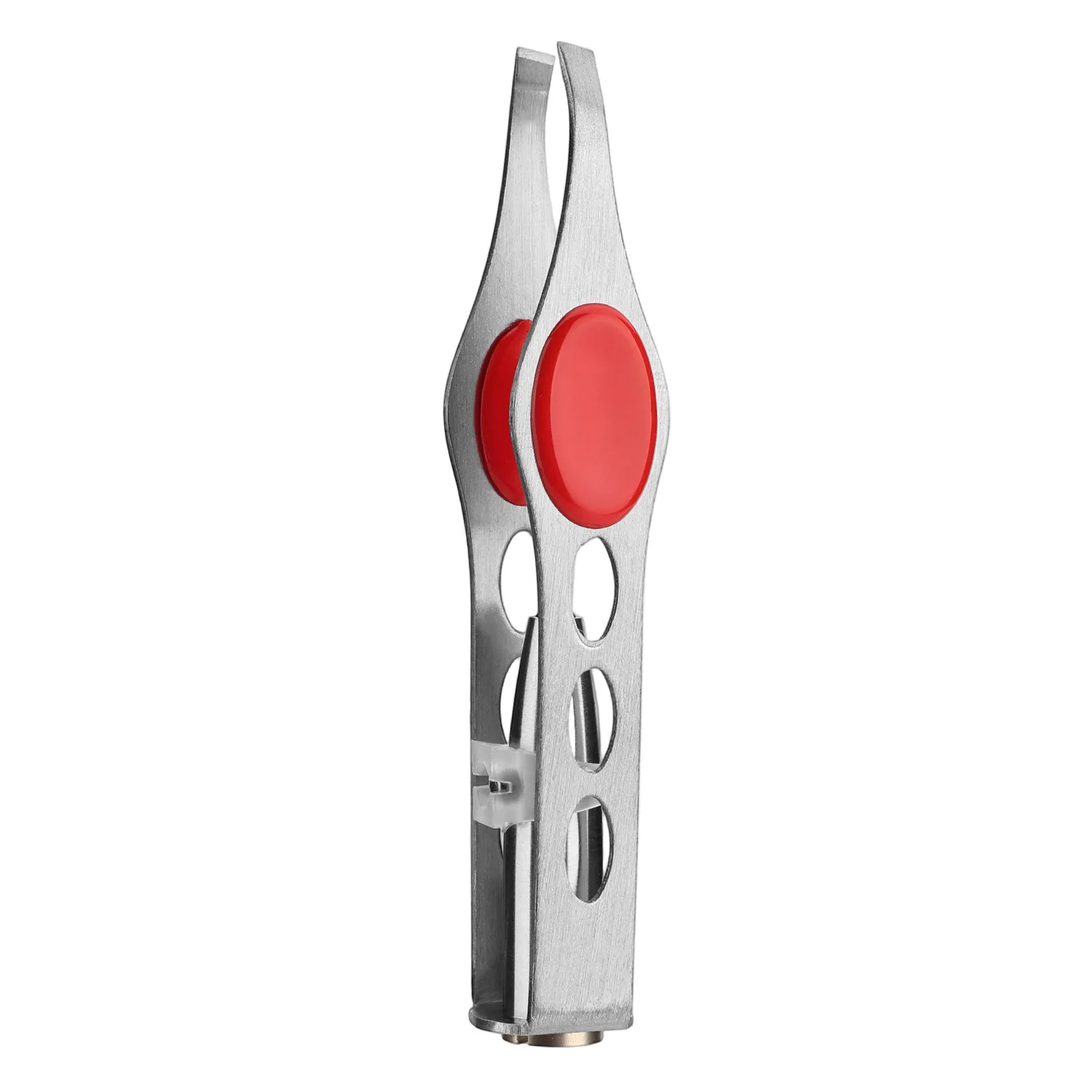 1個入り ポータブル ステンレス製 LEDライト付き メイクアップ用LEDライト付きまつげ眉毛クリップピンセット スマートデザイン脱毛ピンセット メイクアップツール