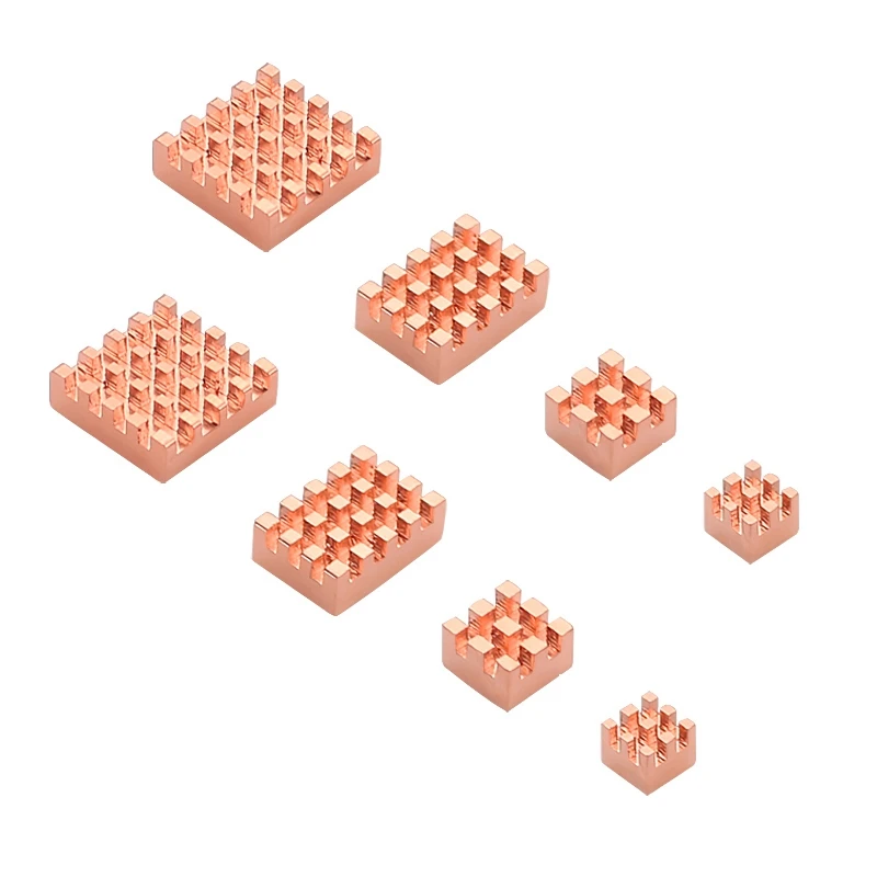 2Set Heat Sink Metal Copper Heatsink Passive Cooling Pad Heat Dissipation Radiator for Model B-DTD2