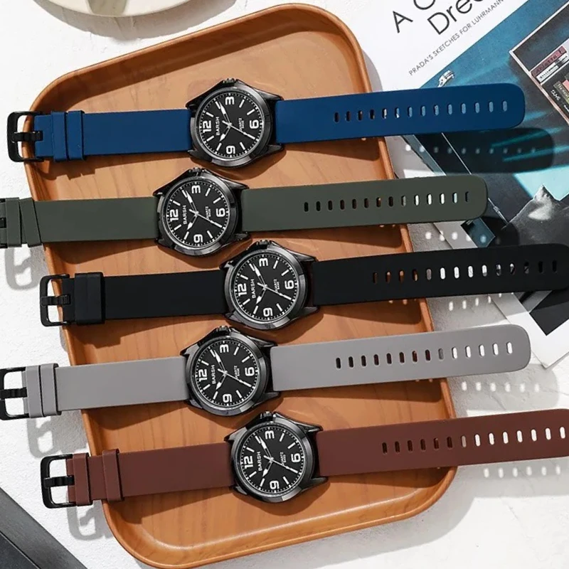 

Мужские кварцевые часы, модные простые спортивные кварцевые часы с силиконовым ремешком для мужчин, студенческие наручные часы Relógios Masculino