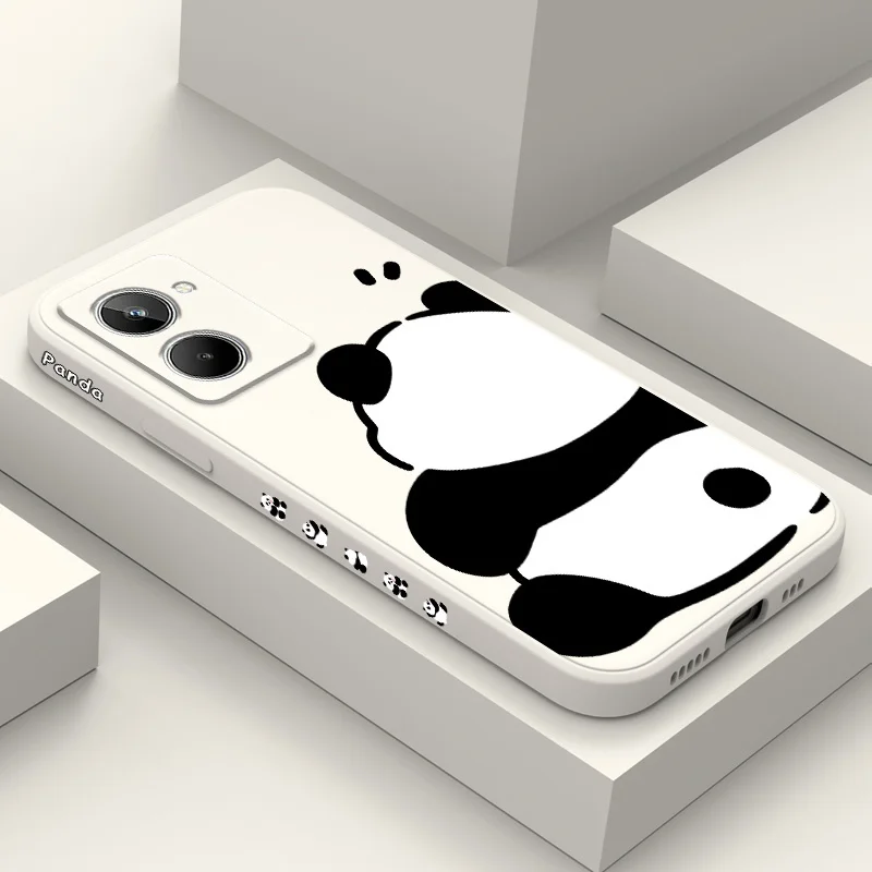 

Panda Back Phone Case For OPPO Realme 11 10 9 9i 8 8i 7 Pro Plus C35 C21Y C25Y C25 4G 5G Liquid Silicone Cover