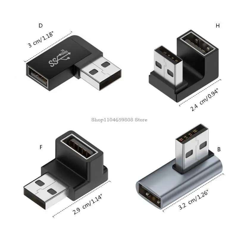 USB Male to Female Adapter Extension 90 Degree Adapter Extender