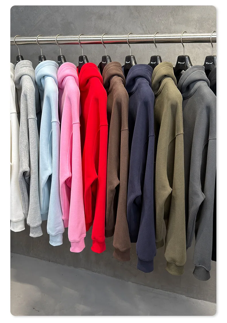 Übergroße Herren Graue Kapuzenpullover Sweatshirt Fleece Übergroßer Kapuzenkragen Baumwolle Herbst-Hoodies Lässiger Lockerer Schnitt Ultra Weicher Pullover – Detail 12