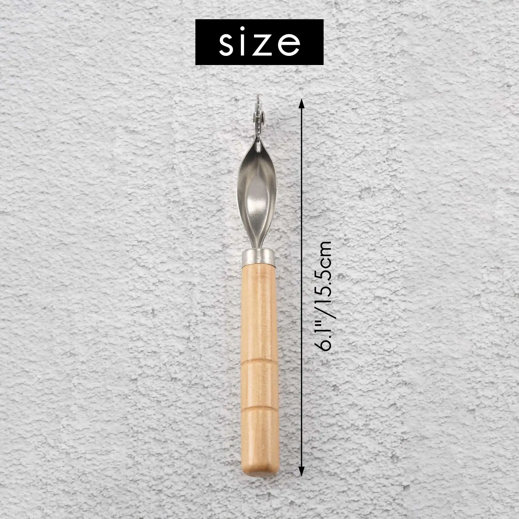 KSOL 1pc Wood Handle Overneedle Wheel Leather needle Spacing Paper Perforating Tool Roulette 2mm