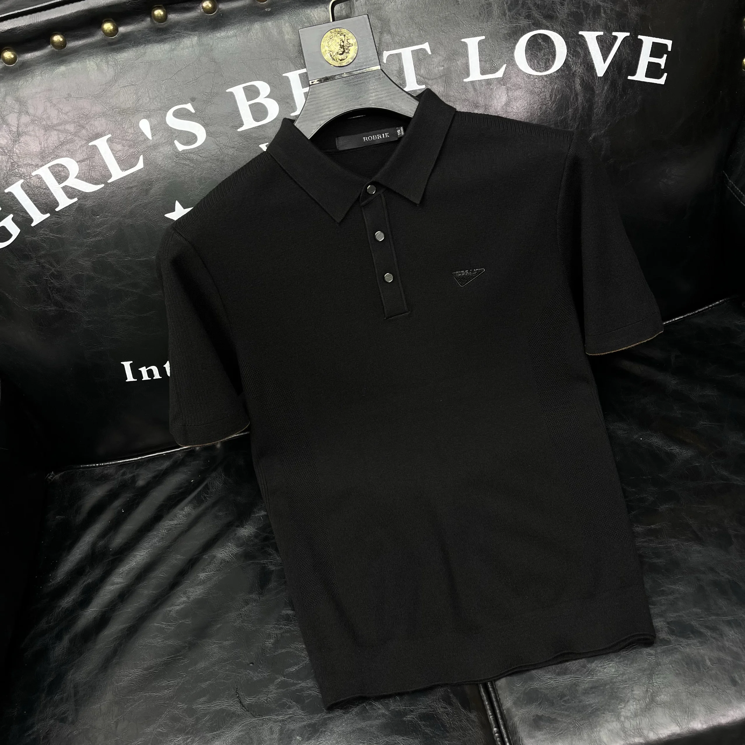 

Мужской вязаный свитер из шерстяной пряжи для осени и зимы, повседневный, модный, деловой, с коротким рукавом