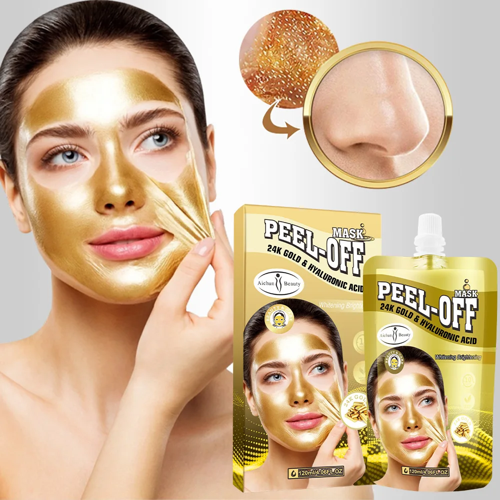 

Gold Hyaluronic Acid Tearing Mask Peel-off Masks Brightening Blackhead Remove Firming Moisturizing Peeling Face Mask