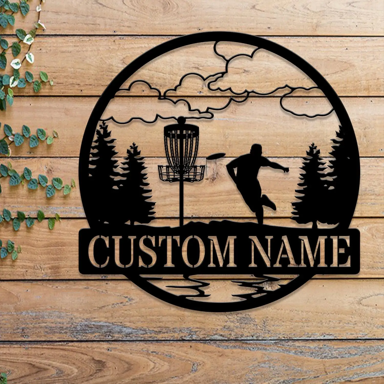 Custom Golf Metal Sign Disc Golfer Name Sign Sports Wall Art Gift for Dad Home Decor