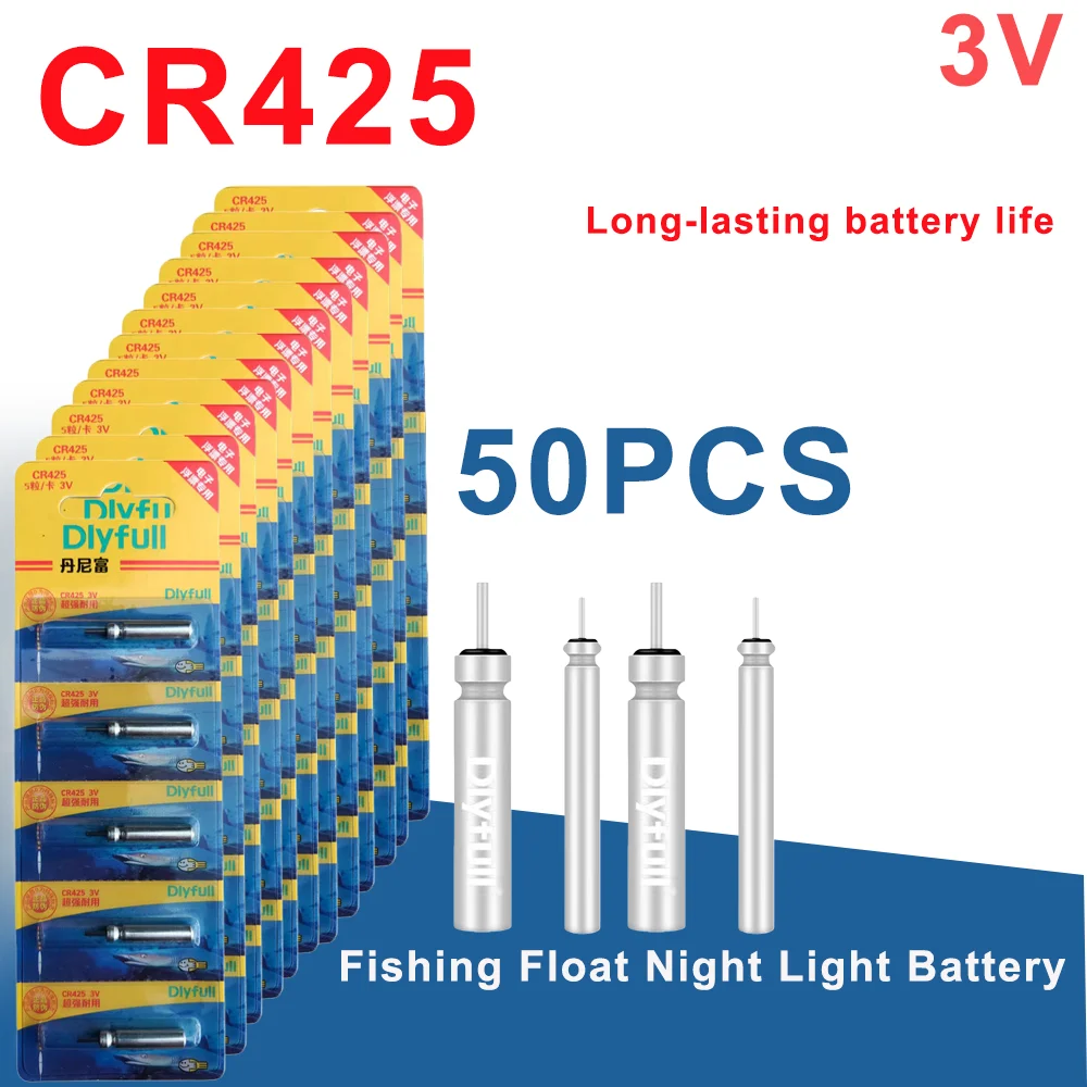 Hot 5-50PCS CR425 Luminous Battery Fishing Float Night Fishing Accessories Tackles Electronic Floats Batteries