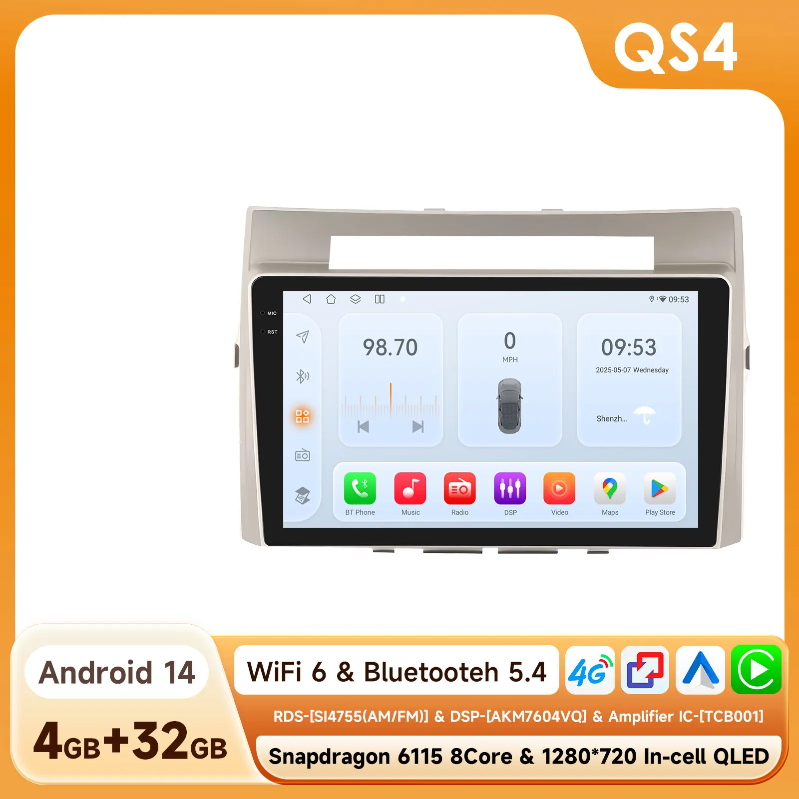 Hizpo 9" Smart Car Systemen voor Toyota Corolla Verso AR10 2004-2009 Carplay Android Auto Multimedia GPS 2din Autoradio Head Unit
