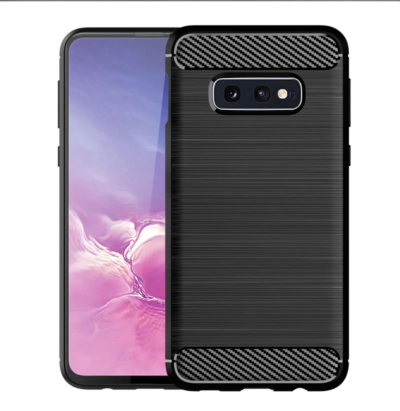 Para funda Samsung Galaxy S10E funda para Samsung S10E Coque fibra de carbono a prueba de golpes parachoques suave TPU funda para Samsung S10E Fundas