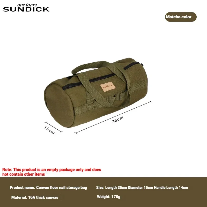 SUNDICK Camping Tent Nail Bag Cylindrical Nail Storage Bag Hand-held Miscellaneous Bag Storage Bag Thickened