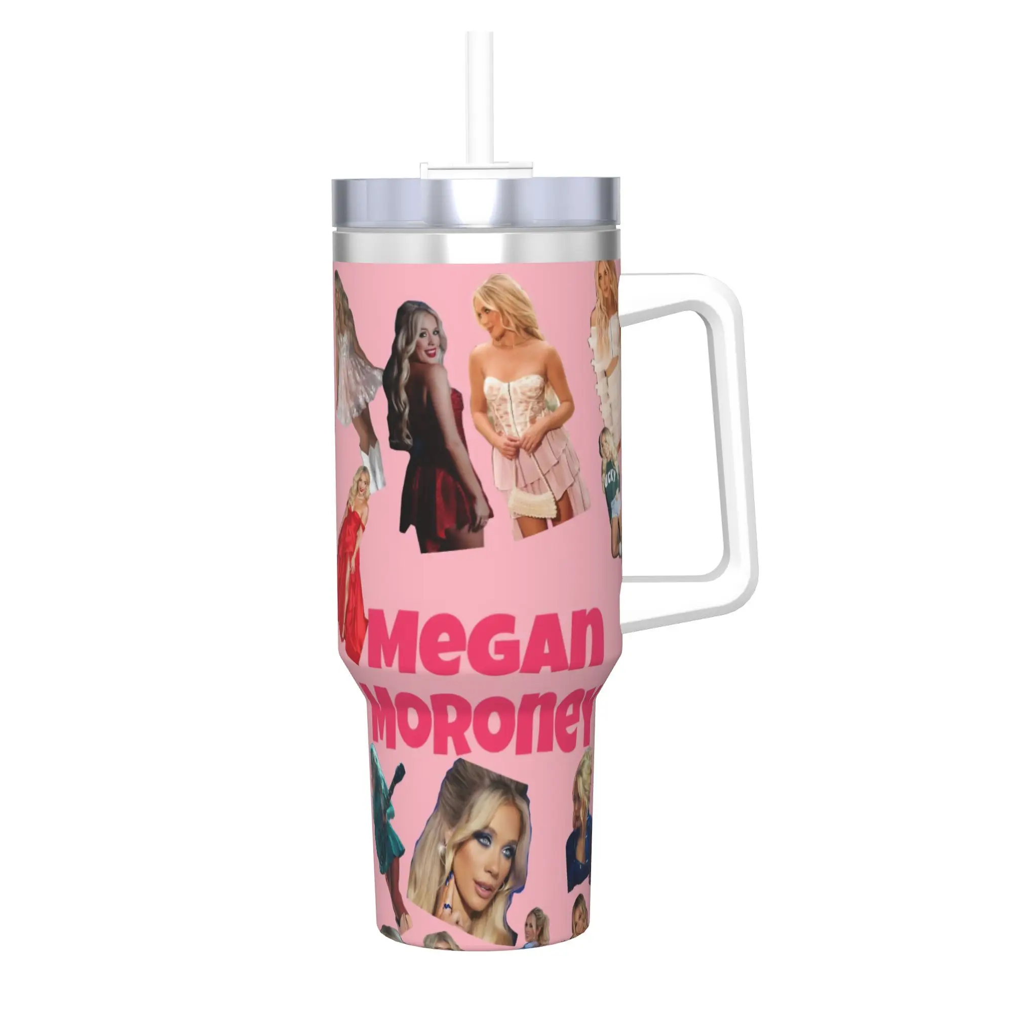Megan Moroney Singer  Tumbler With Straw  Stainless Steel Mugs Cup Double Wall Vacuum Insulated for Cold Or Hot 40oz
