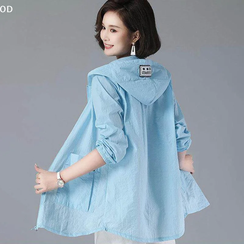 Mid-Length Loose-Fitting Sun Protection Jacket For Women New Style UV Protection Sun Protection Coat