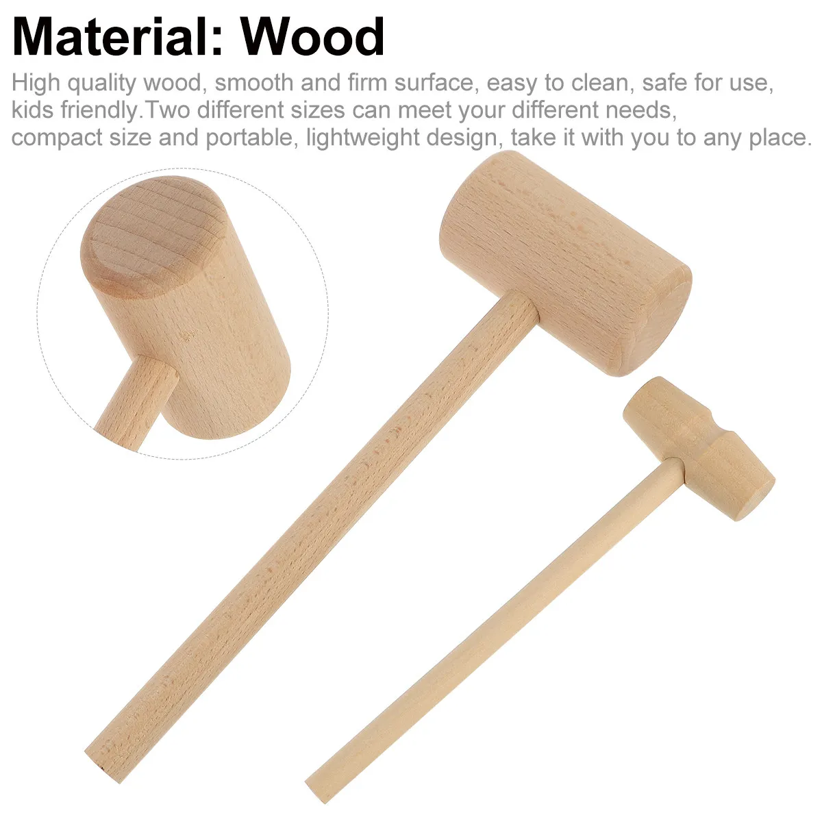 12Pcs Wooden Crab Mallets Natural Hardwood Seafood Crab Lobster Cracking Hammer DIY Jewelry Making Mallet Shellfish Nut Cracker